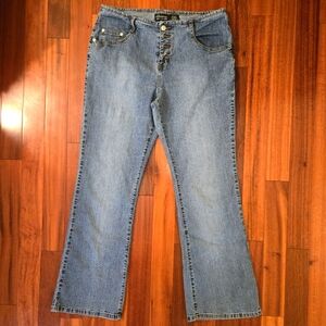 Vintage No Boundaries Juniors Denim Jeans Sz. 17 Flare Wide Leg Boot Cut 90s Y2K